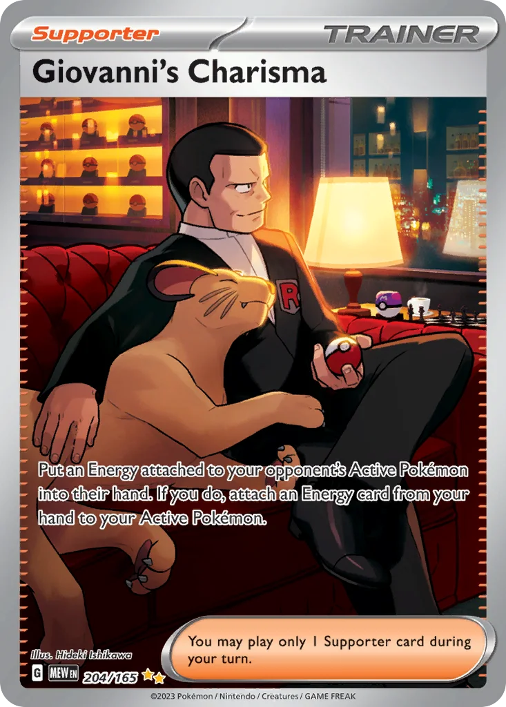 Giovanni's Charisma 204/165 Special Illustration Rare from 151