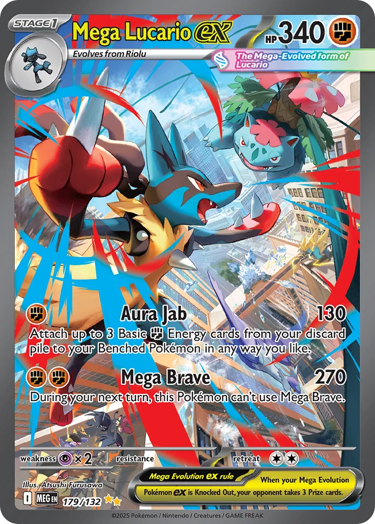 Mega Lucario ex 179/132 Special Illustration Rare from Mega Evolution