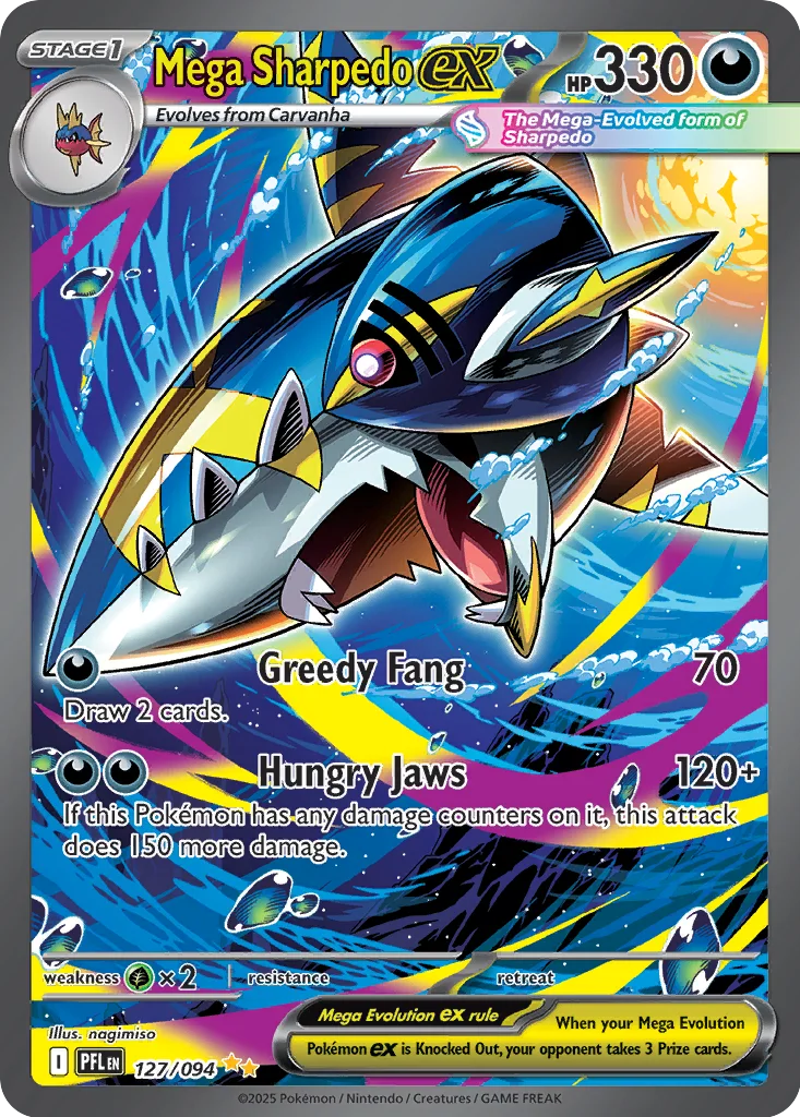 Mega Sharpedo ex 127/094 Special Illustration Rare from Phantasmal Flames