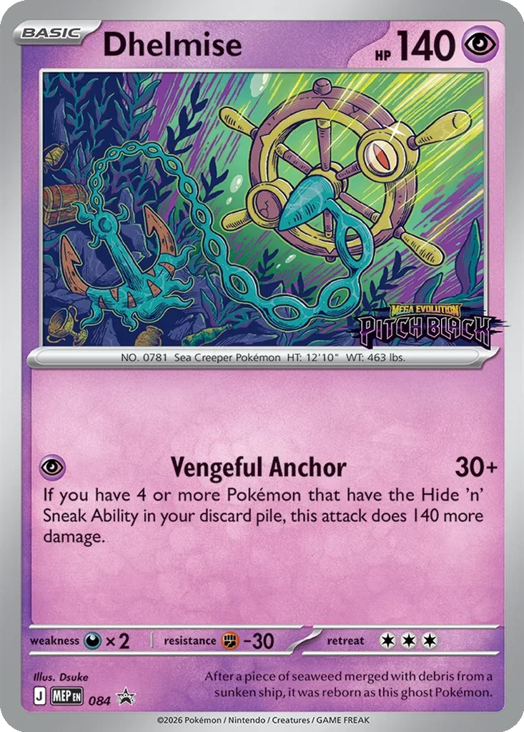 Pitch Black Card List MEP 084 Dhelmise Promo Pokemon Card