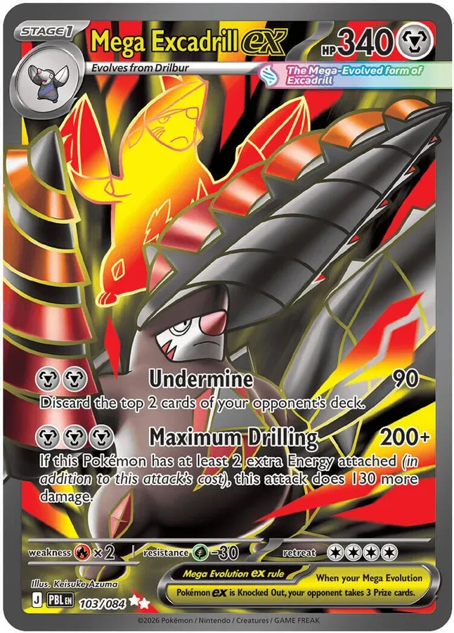 Pitch Black Card List 103/084 Mega Excadrill ex Ultra Rare Pokemon Card
