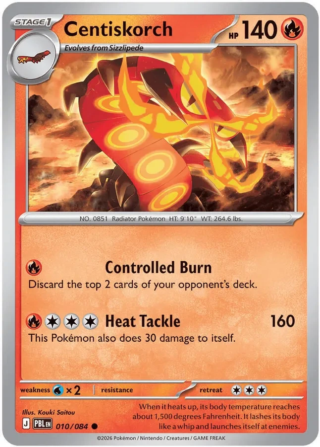Pitch Black Card List 010/084 Centiskorch Common Pokemon Card