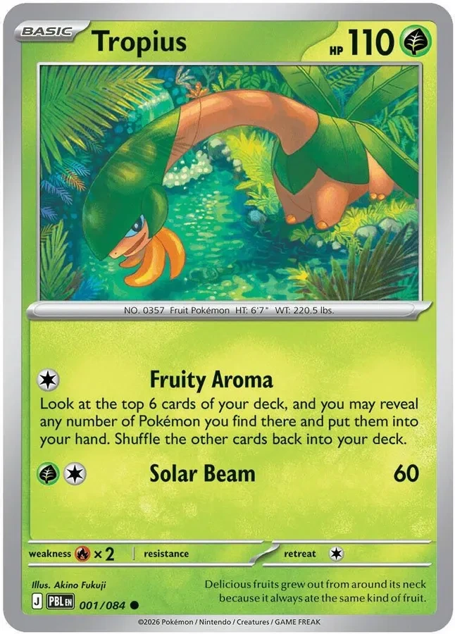 Pitch Black Card List 001/084 Tropius Common Pokemon Card