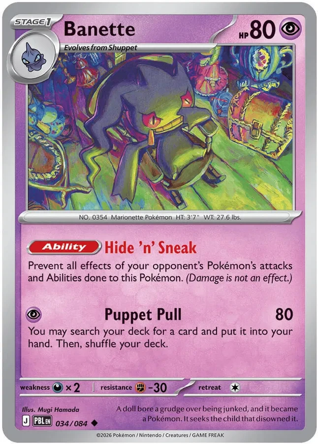 034/084 Banette Uncommon Pokemon Card