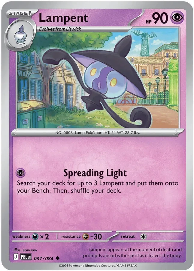 Pitch Black Card List 037/084 Lampent Common Pokemon Card