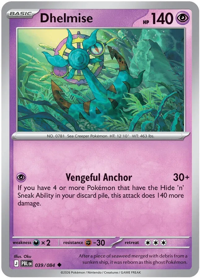 Pitch Black Card List 039/084 Dhelmise Uncommon Pokemon Card