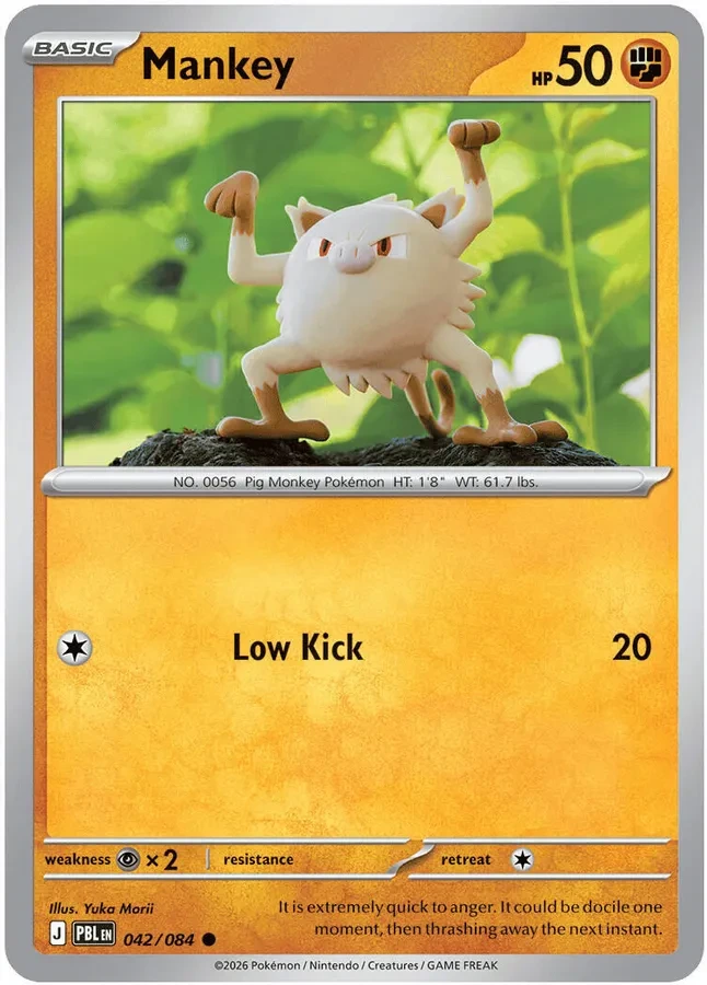 042/084 Mankey Common Pokemon Card