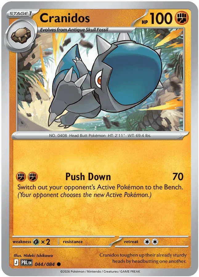 044/084 Cranidos Common Pokemon Card