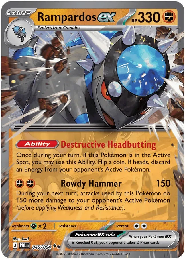 045/084 Rampardos ex Double Rare Pokemon Card