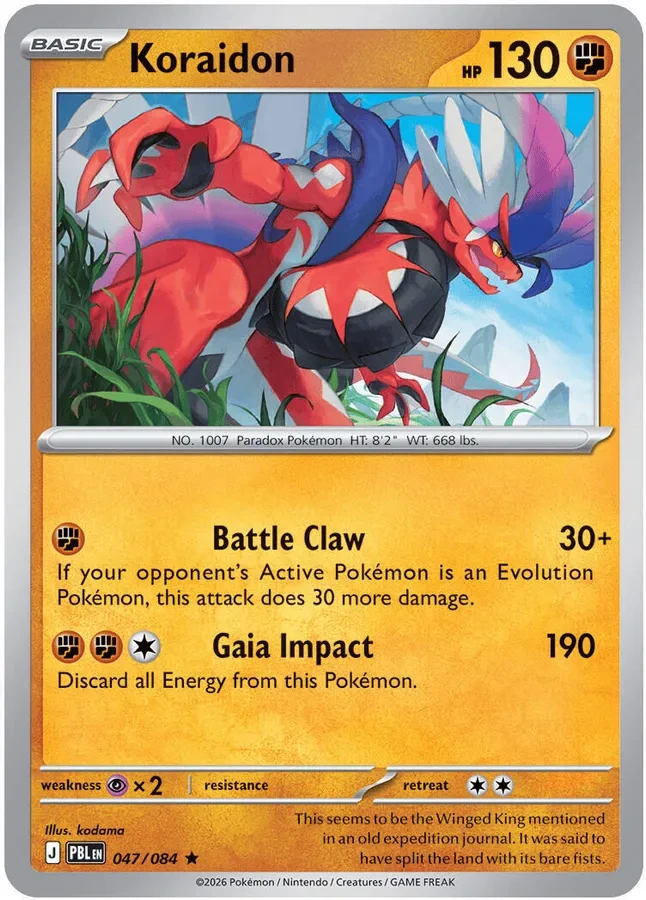 047/084 Koraidon Rare Pokemon Card