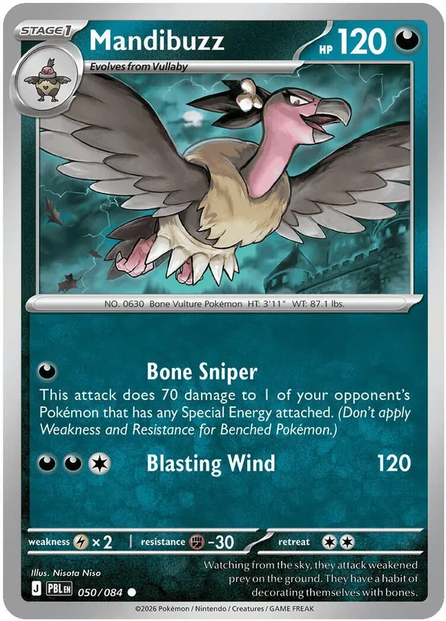 050/084 Mandibuzz Common Pokemon Card