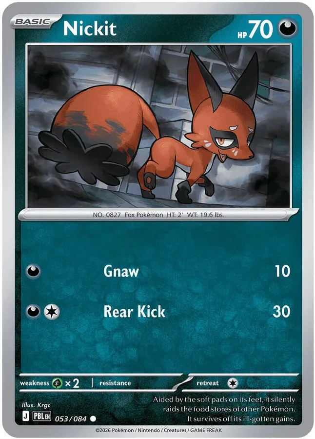 053/084 Nickit Common Pokemon Card