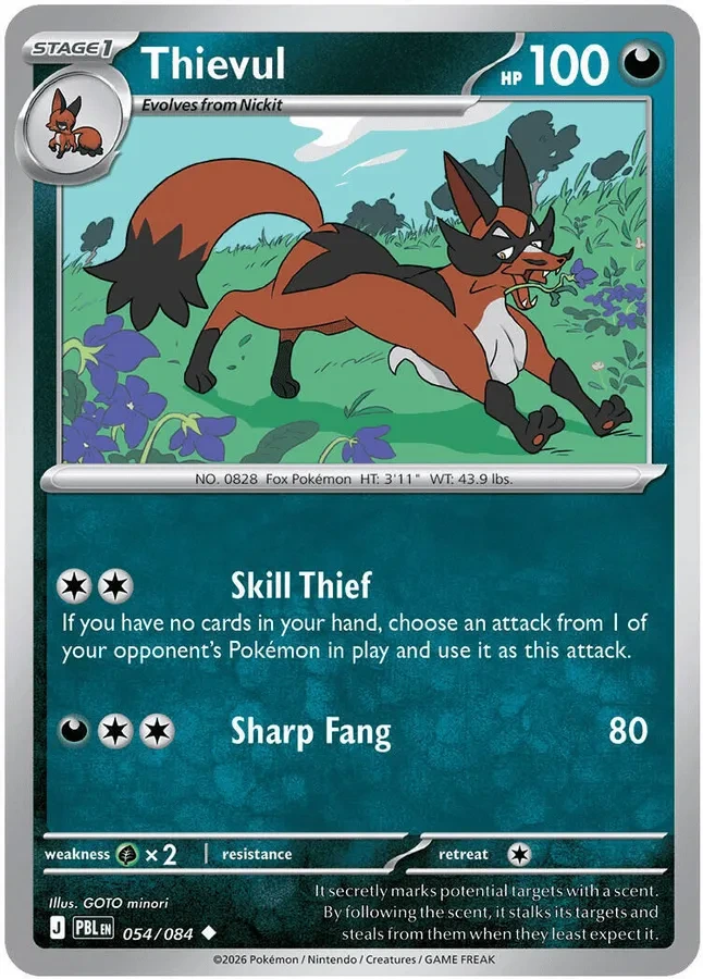 054/084 Thievul Uncommon Pokemon Card