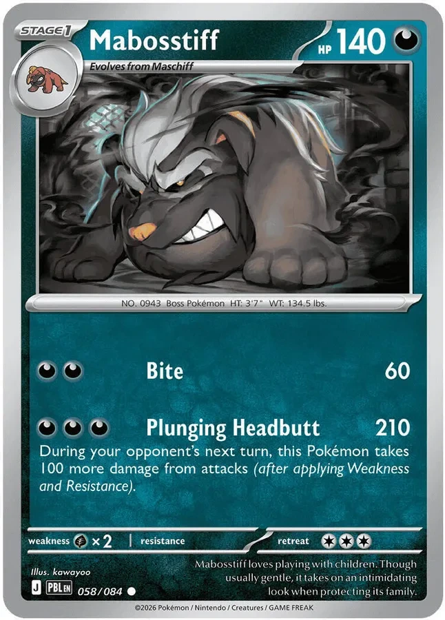 058/084 Mabosstiff Common Pokemon Card