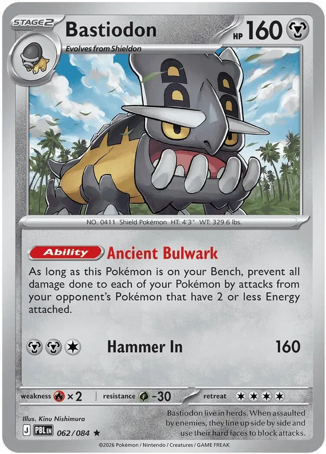 Pitch Black Card List 062/084 Bastiodon Rare Pokemon Card