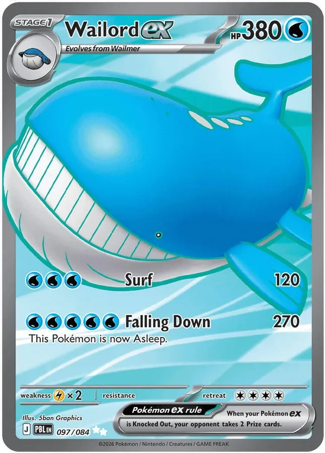 097/084 Wailord ex Ultra Rare Pokemon Card