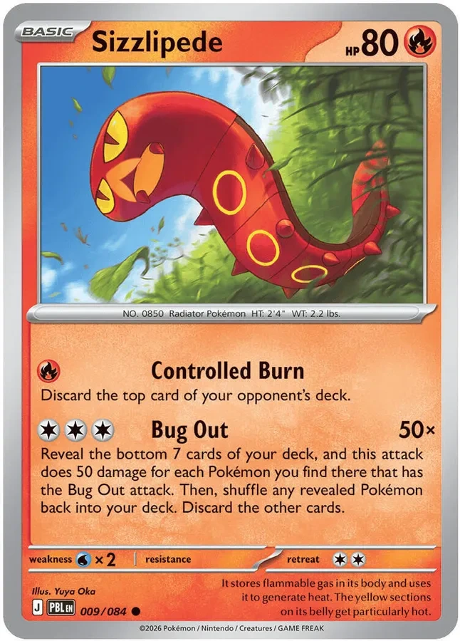 Pitch Black Card List 009/084 Sizzlipede Common Pokemon Card