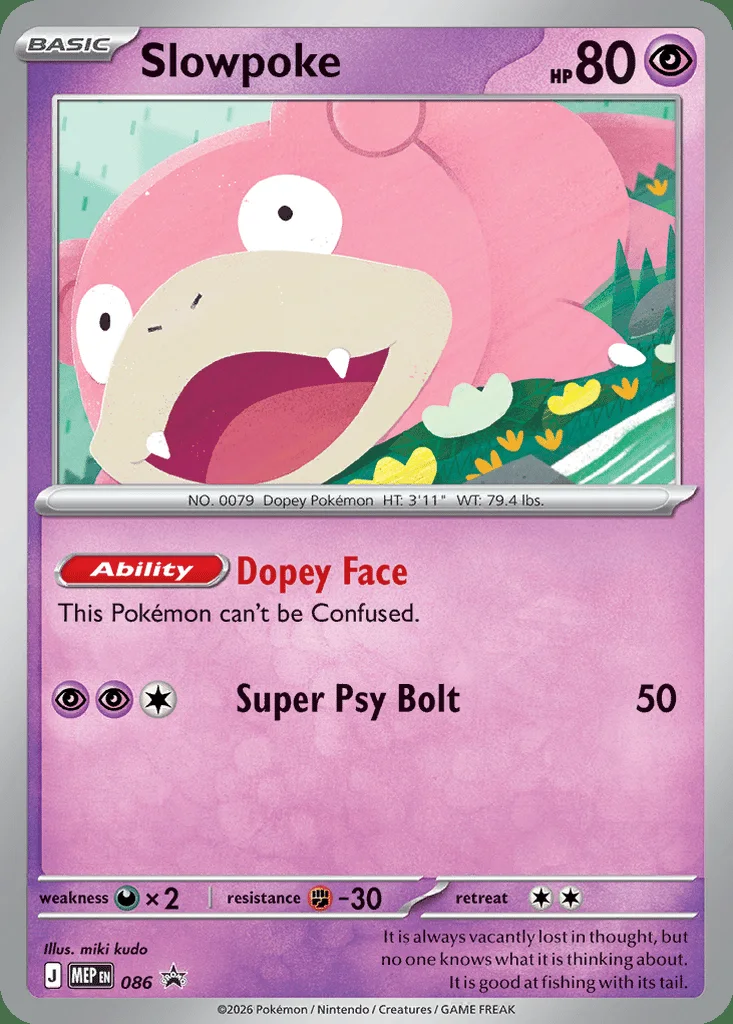 Pitch Black Card List MEP 086 Slowpoke Promo Pokemon Card