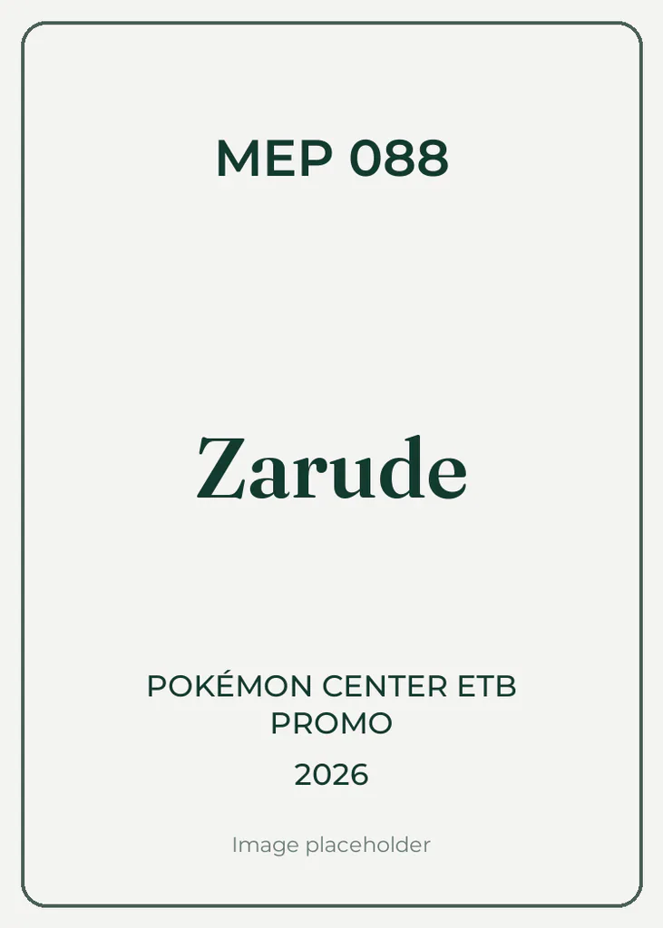 MEP 088 Zarude Pokémon Center ETB Promo Pokemon Card
