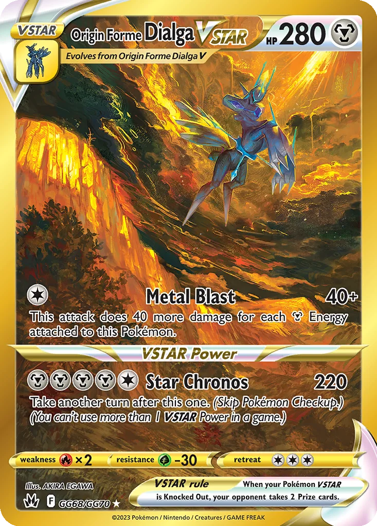Origin Forme Dialga VSTAR GG68 Galarian Gallery Secret Rare from Crown Zenith