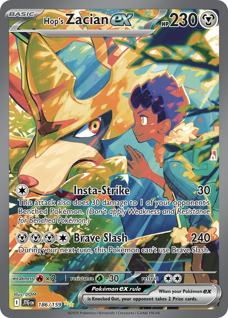 Hop's Zacian ex 186/159 Special Illustration Rare from Journey Together