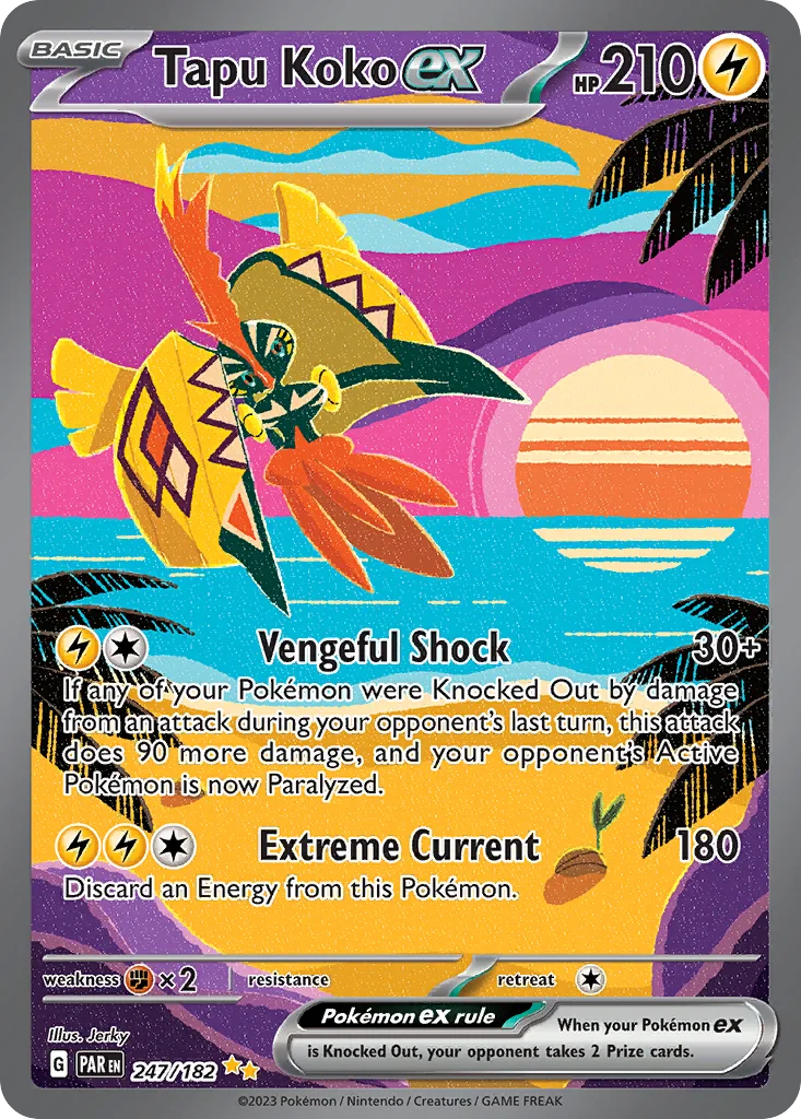 Tapu Koko ex 247/182 Special Illustration Rare from Paradox Rift