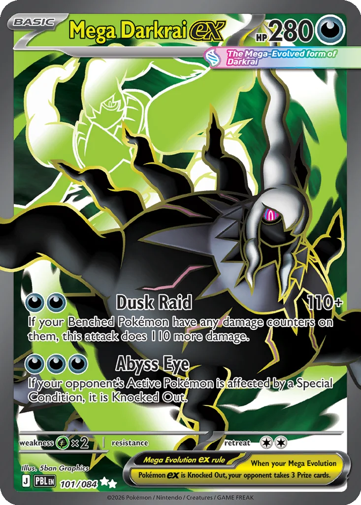 Pitch Black Card List 101/084 Mega Darkrai ex Ultra Rare Pokemon Card