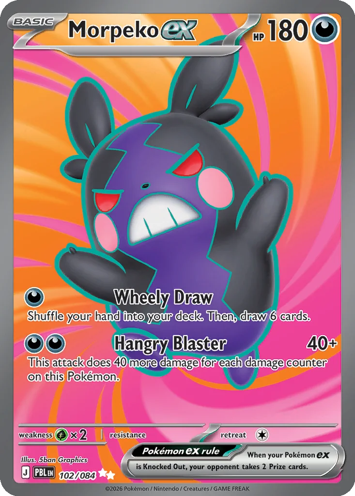 Pitch Black Card List 102/084 Morpeko ex Ultra Rare Pokemon Card