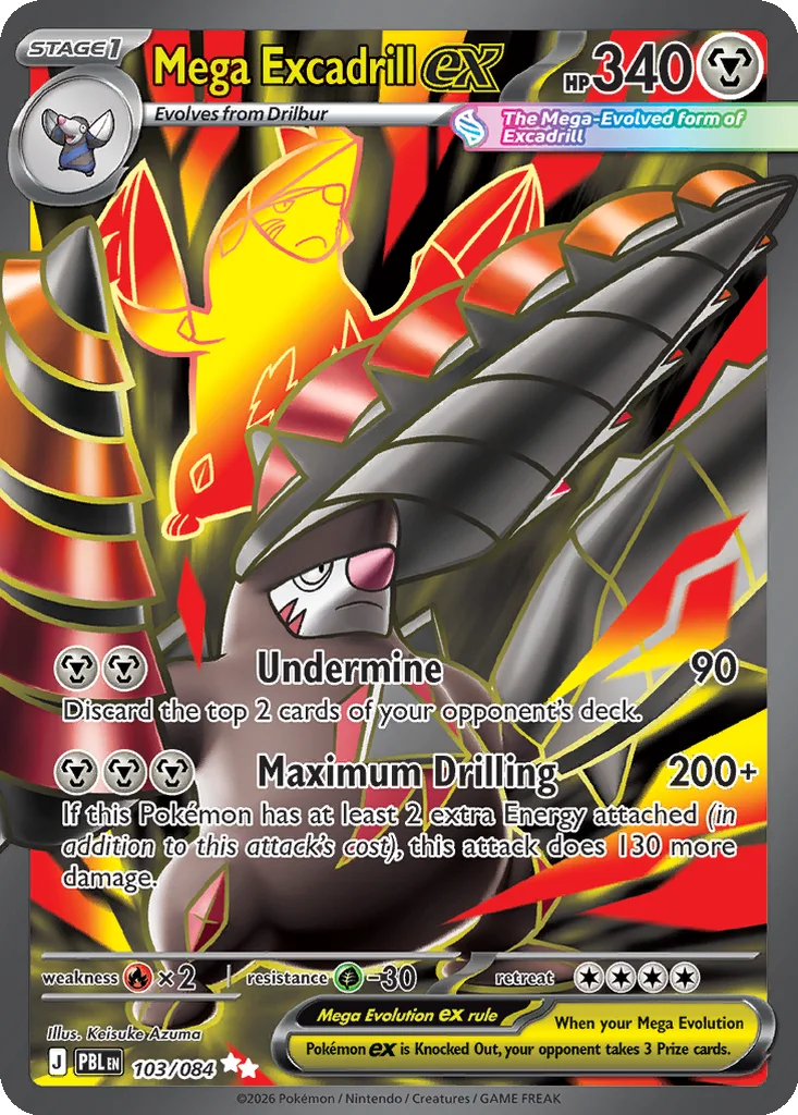 Pitch Black Card List 103/084 Mega Excadrill ex Ultra Rare Pokemon Card