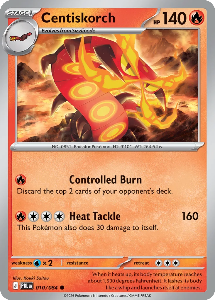 Pitch Black Card List 010/084 Centiskorch Common Pokemon Card