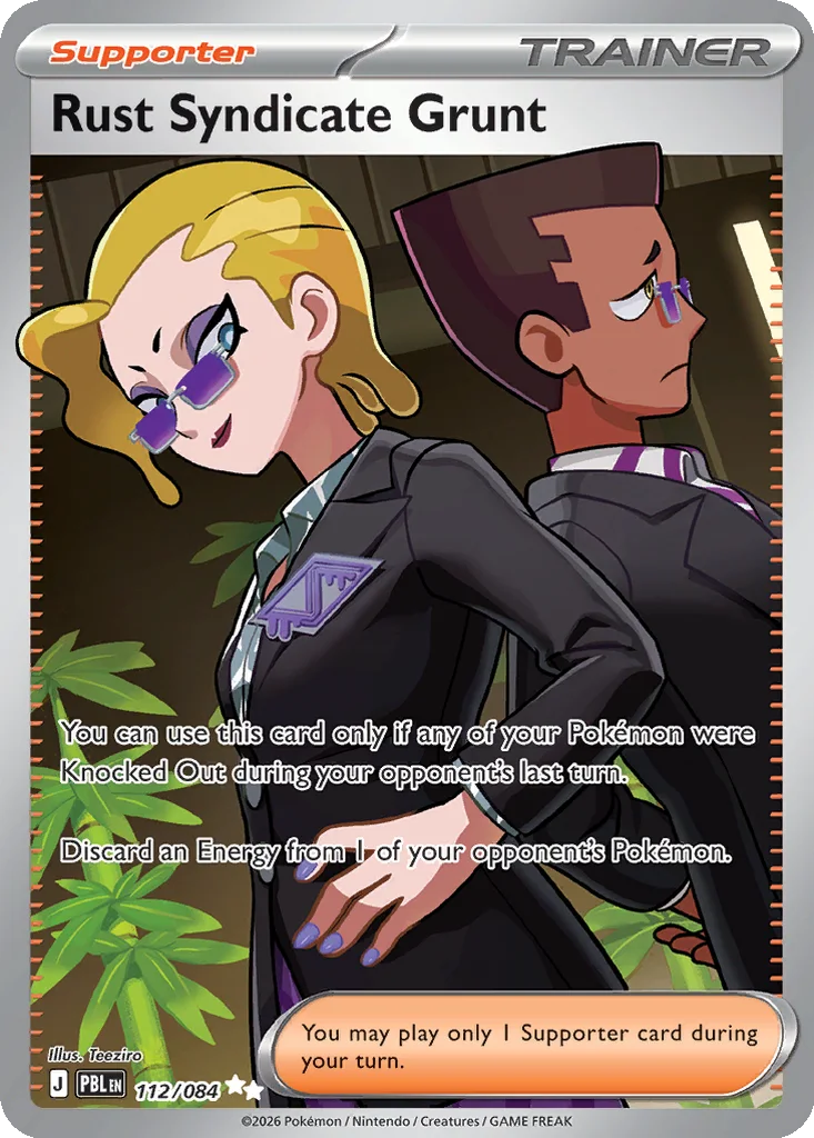 Pitch Black Card List 112/084 Rust Syndicate Grunt Ultra Rare Pokemon Card