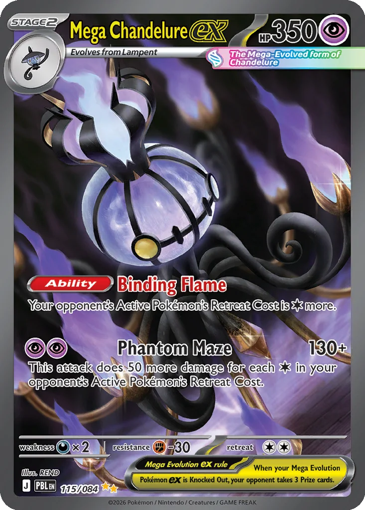 Pitch Black Card List 115/084 Mega Chandelure ex Special Illustration Rare Pokemon Card
