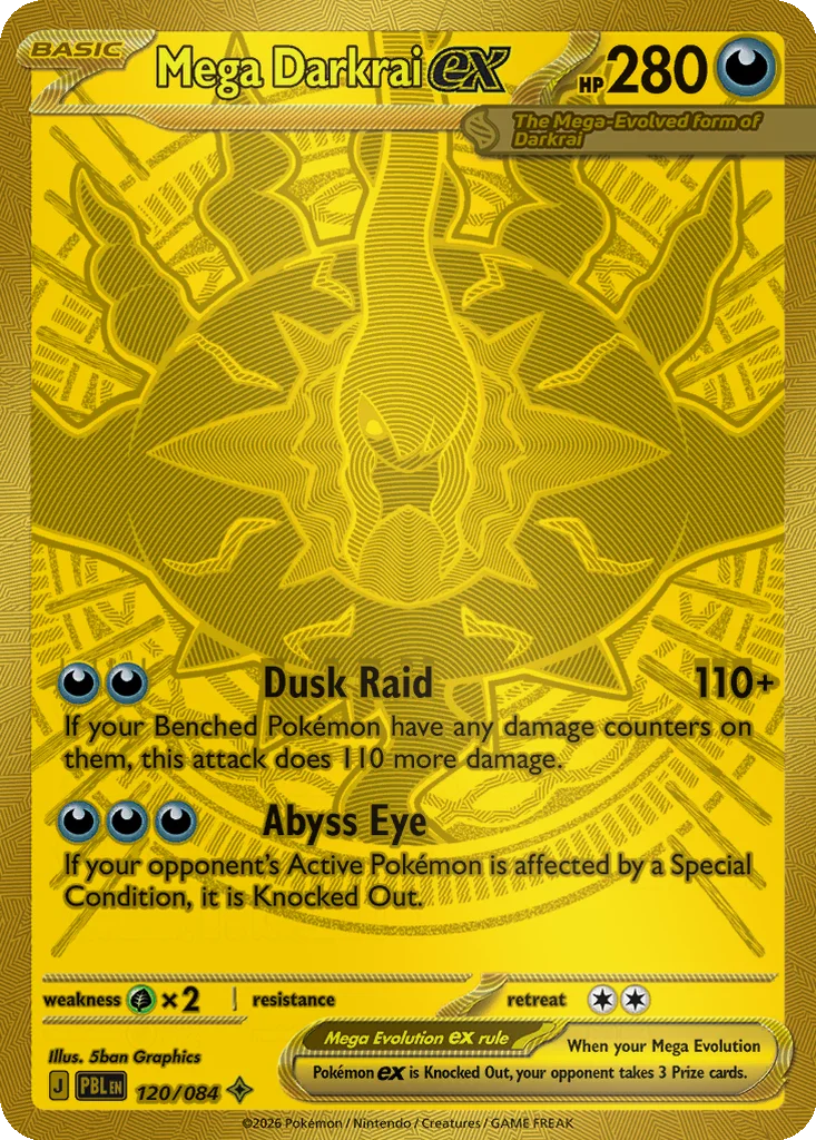 Pitch Black Card List 120/084 Mega Darkrai ex Mega Hyper Rare Pokemon Card
