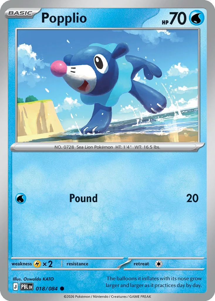 Pitch Black Card List 018/084 Popplio Common Pokemon Card