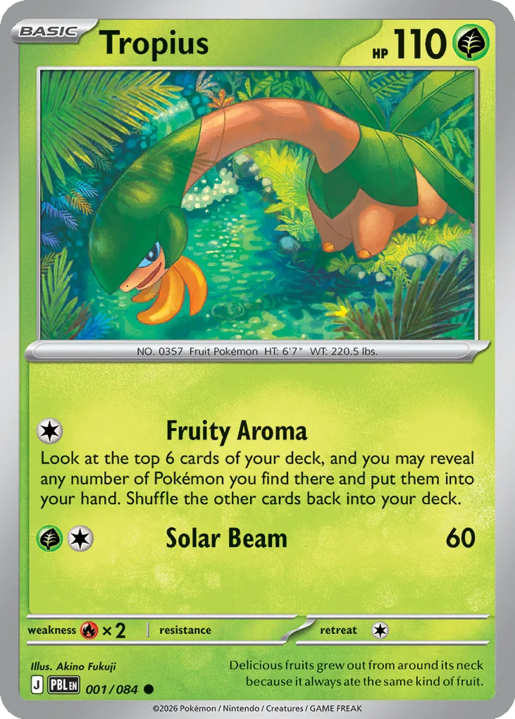 Pitch Black Card List 001/084 Tropius Common Pokemon Card