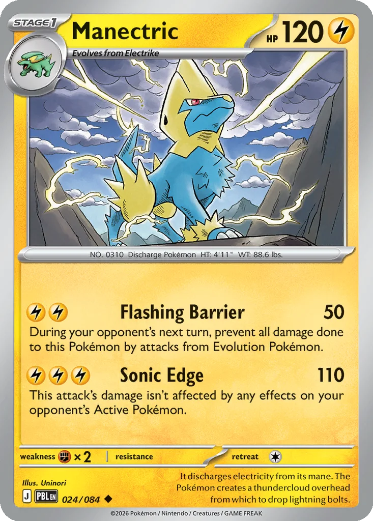 Pitch Black Card List 024/084 Manectric Uncommon Pokemon Card