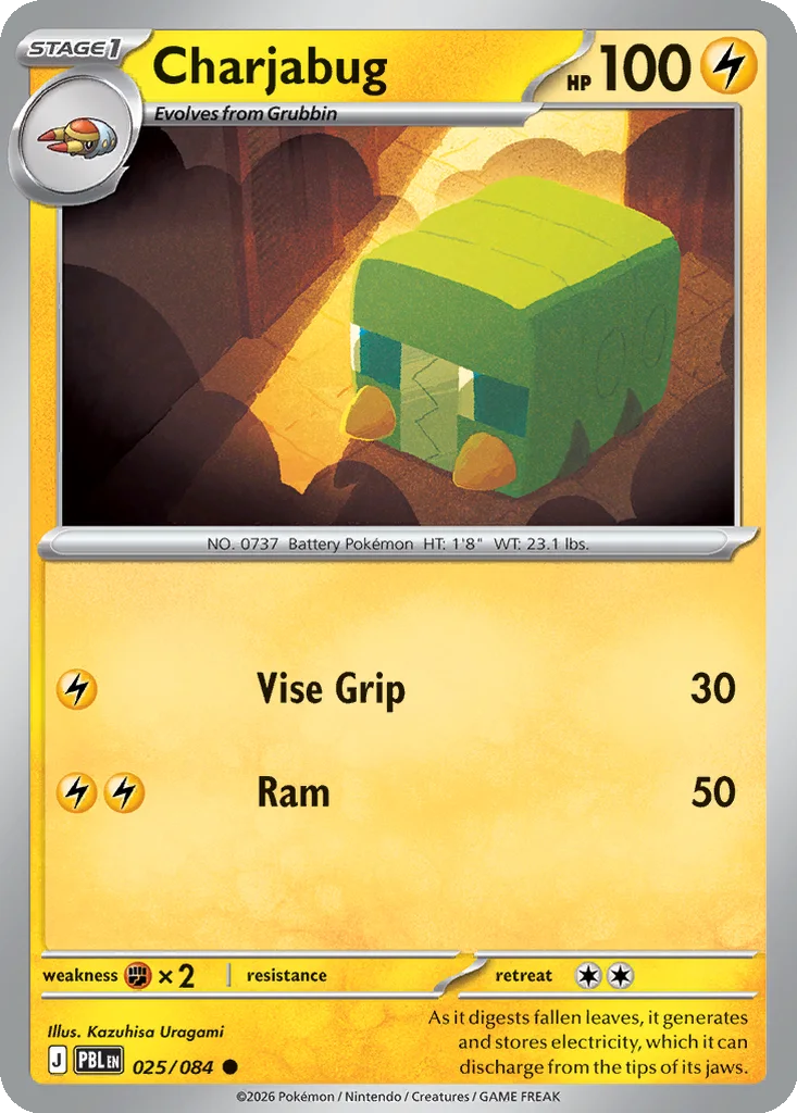 Pitch Black Card List 025/084 Charjabug Common Pokemon Card