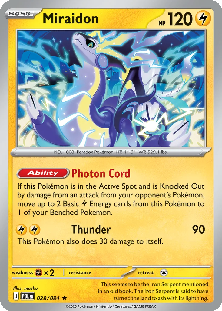 Pitch Black Card List 028/084 Miraidon Rare Pokemon Card