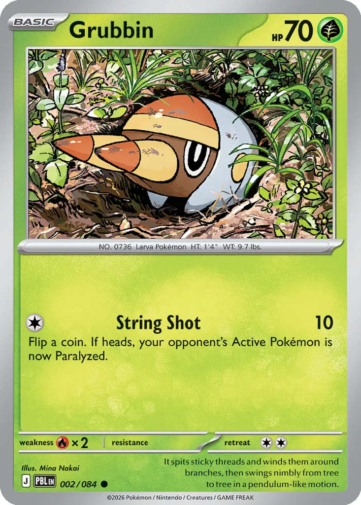 Pitch Black Card List 002/084 Grubbin Common Pokemon Card
