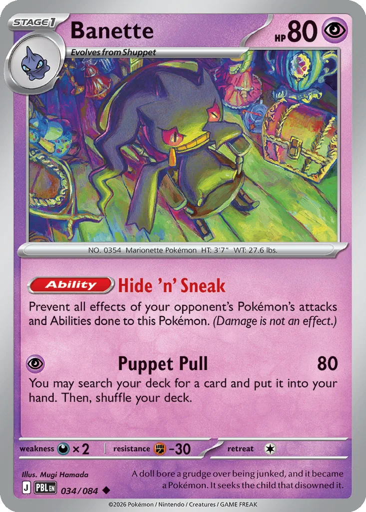 Pitch Black Card List 034/084 Banette Uncommon Pokemon Card