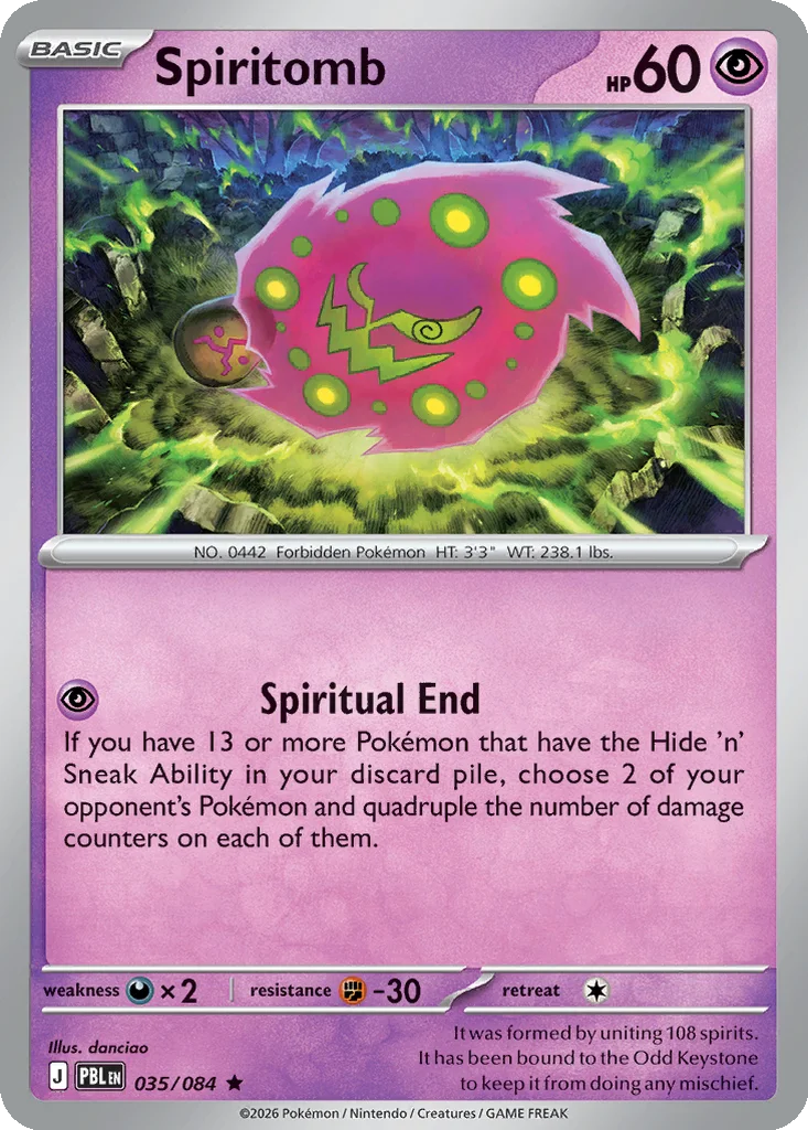 Pitch Black Card List 035/084 Spiritomb Rare Pokemon Card