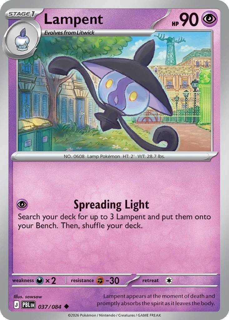 Pitch Black Card List 037/084 Lampent Uncommon Pokemon Card