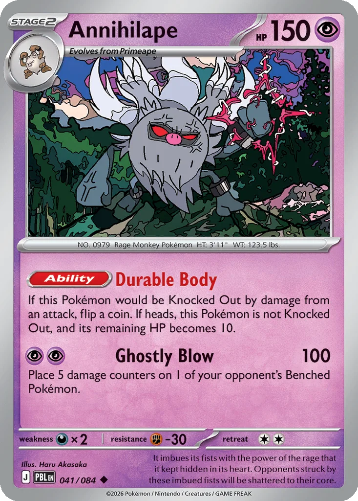 Pitch Black Card List 041/084 Annihilape Uncommon Pokemon Card
