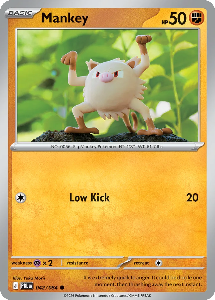 Pitch Black Card List 042/084 Mankey Common Pokemon Card