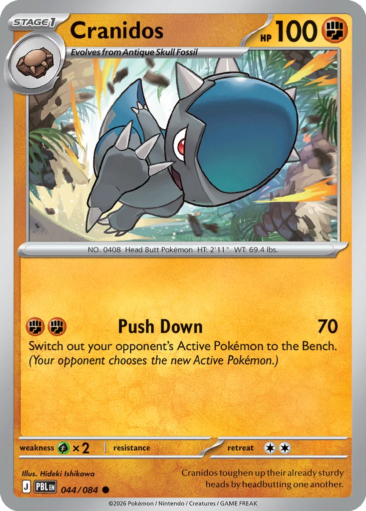 Pitch Black Card List 044/084 Cranidos Common Pokemon Card