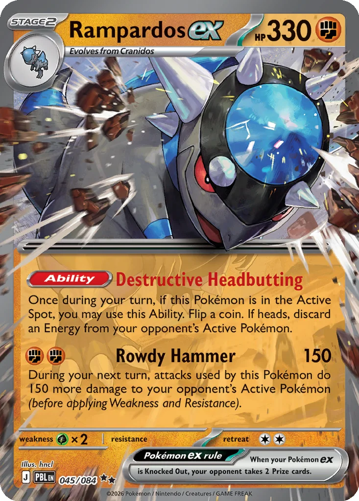 Pitch Black Card List 045/084 Rampardos ex Double Rare Pokemon Card