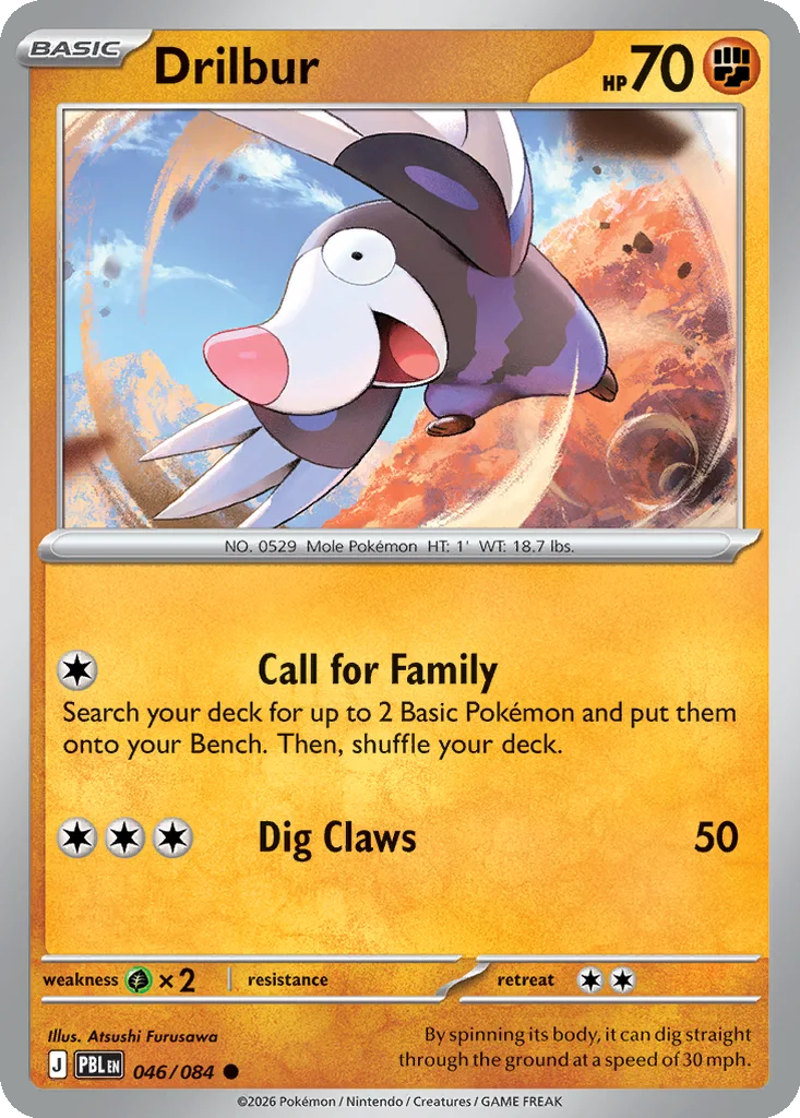 Pitch Black Card List 046/084 Drilbur Common Pokemon Card