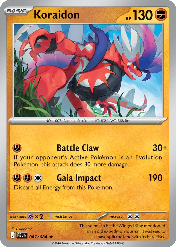 Pitch Black Card List 047/084 Koraidon Rare Pokemon Card