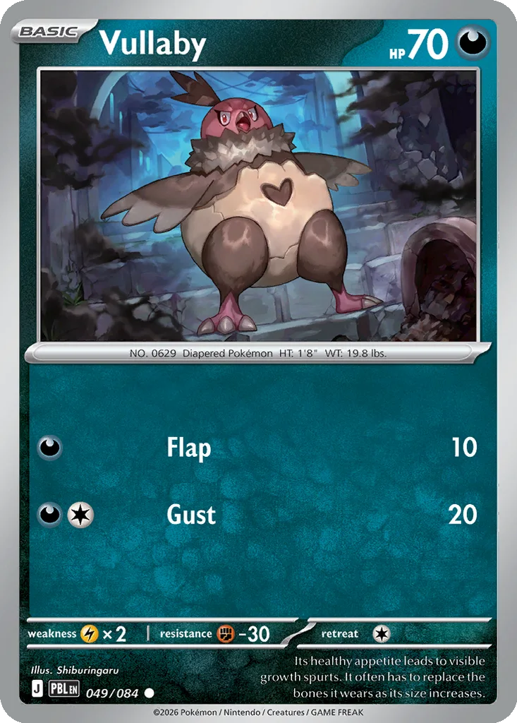 Pitch Black Card List 049/084 Vullaby Common Pokemon Card