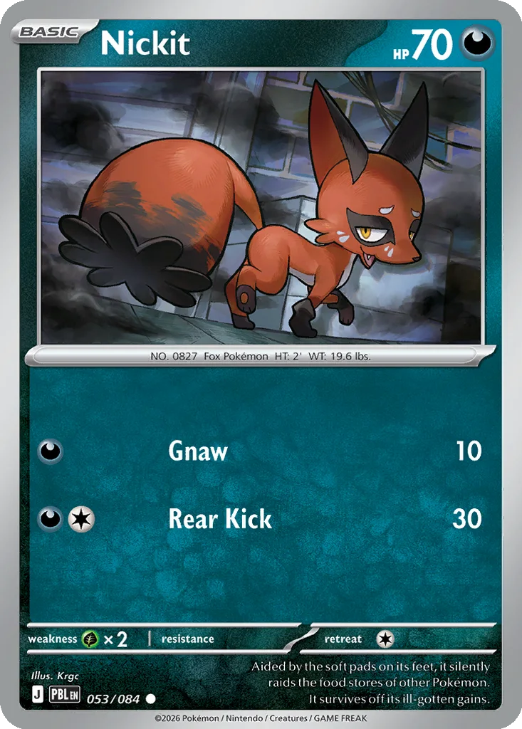 Pitch Black Card List 053/084 Nickit Common Pokemon Card